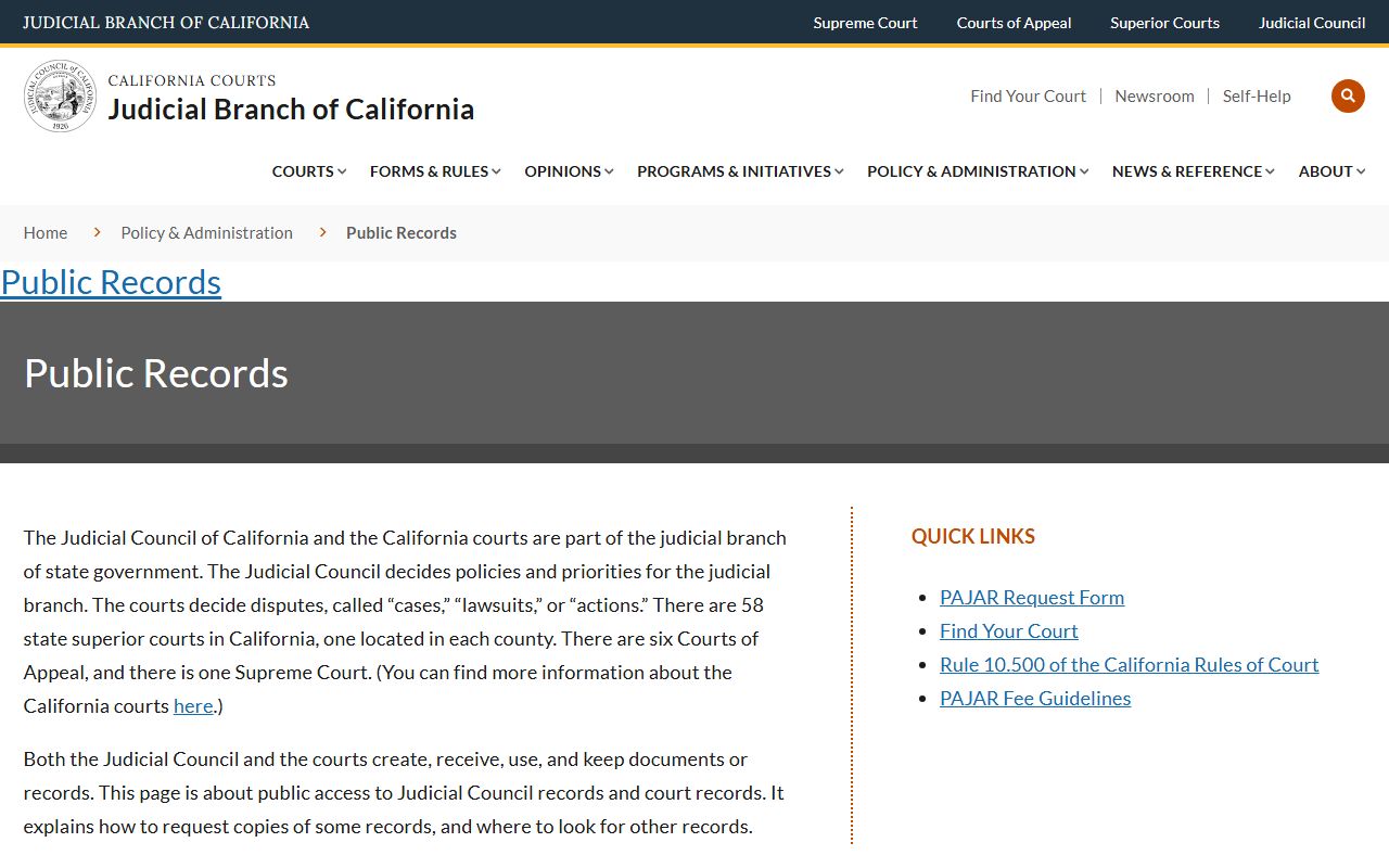 San Bernardino County court records California judicial public records page