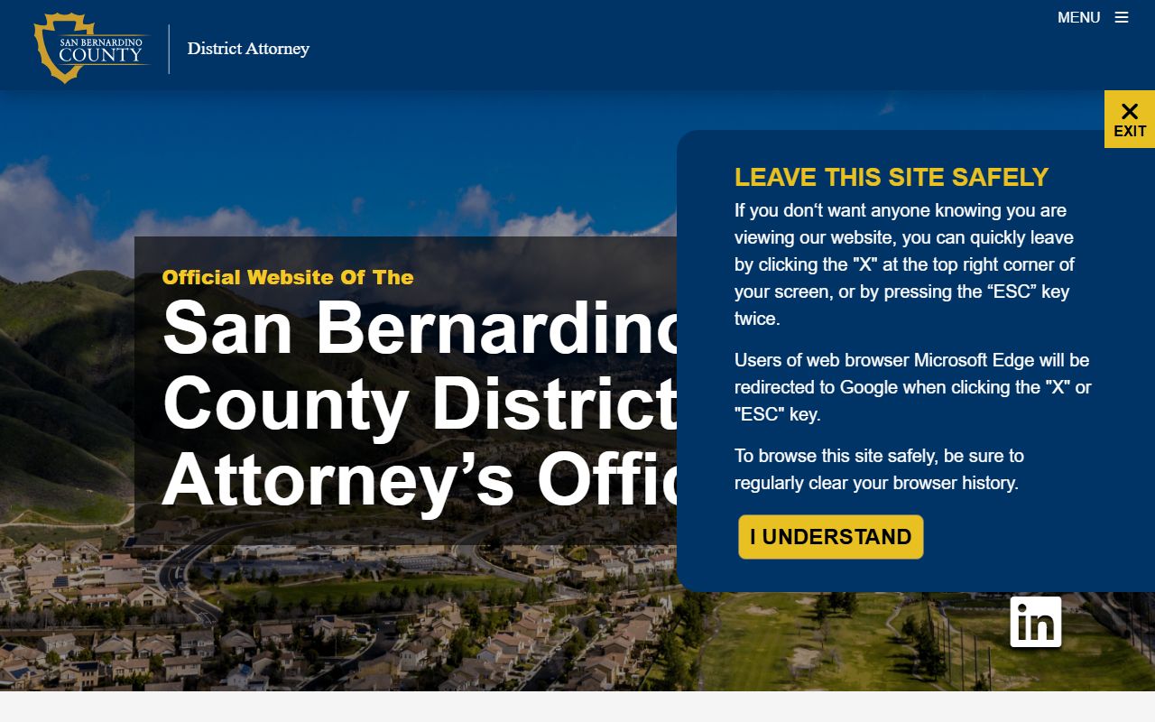 San Bernardino County court records District Attorney home