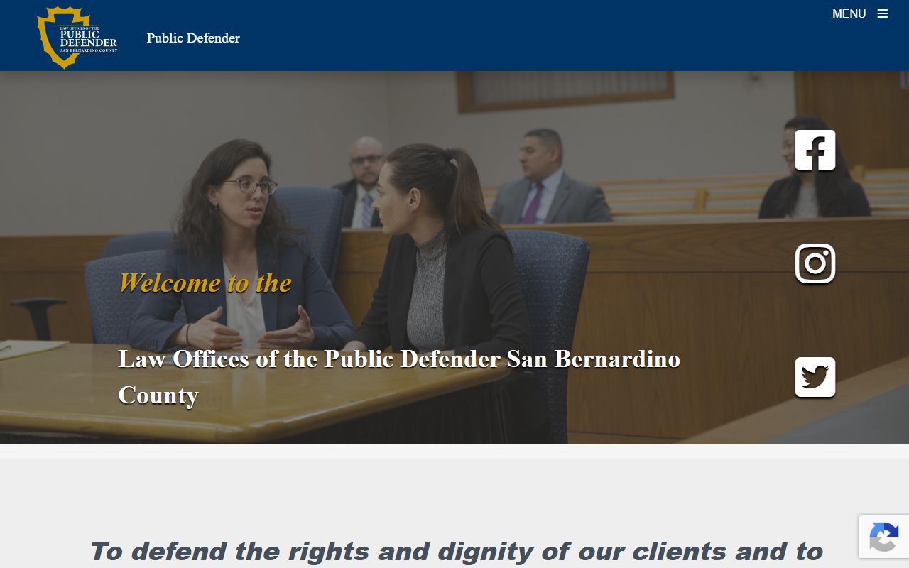 San Bernardino County court records Public Defender home