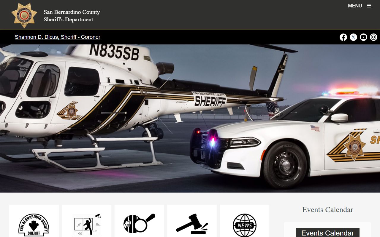 San Bernardino County court records Sheriff Department home