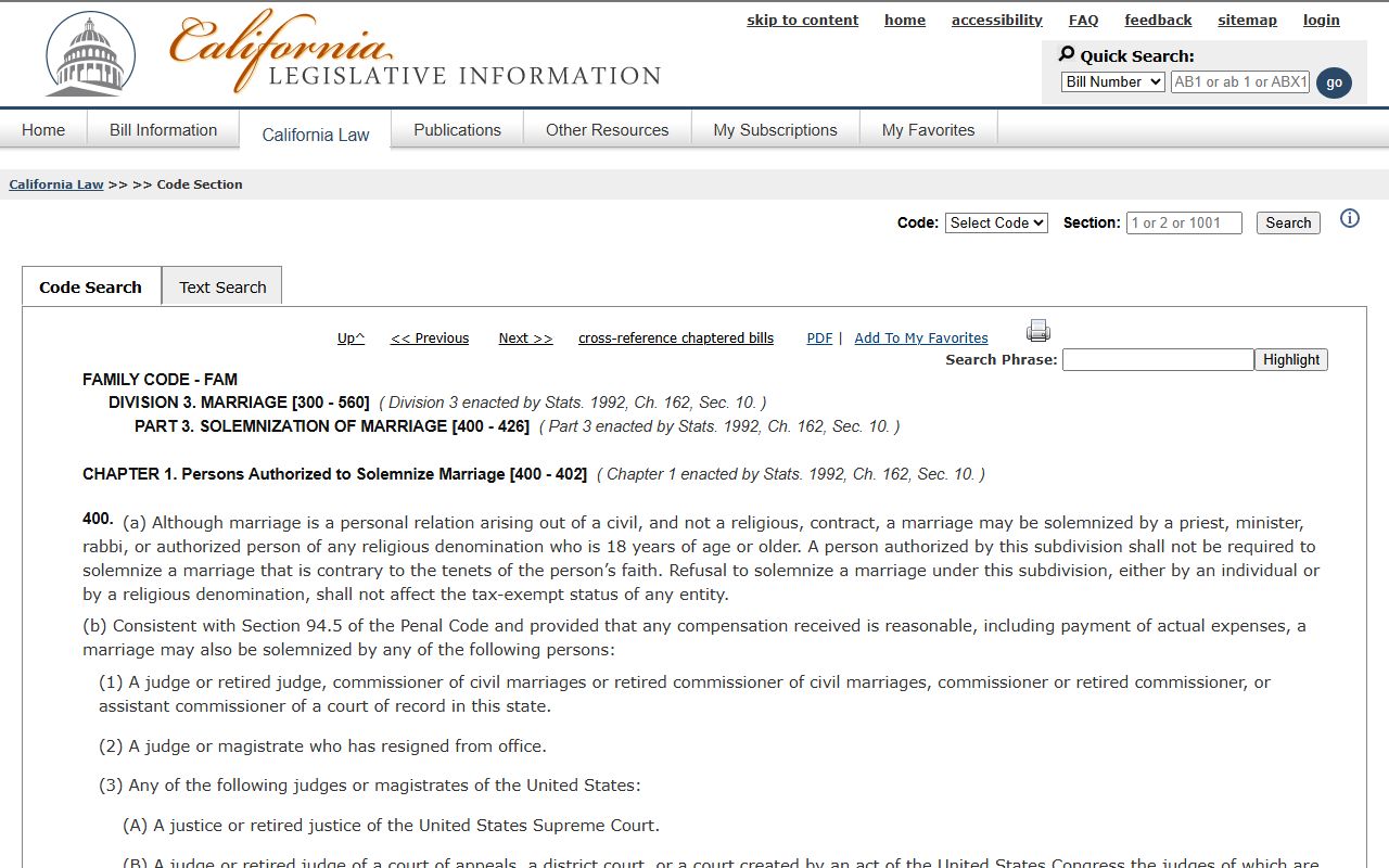 San Bernardino County clerk of the superior court authorized marriage solemnizers statute