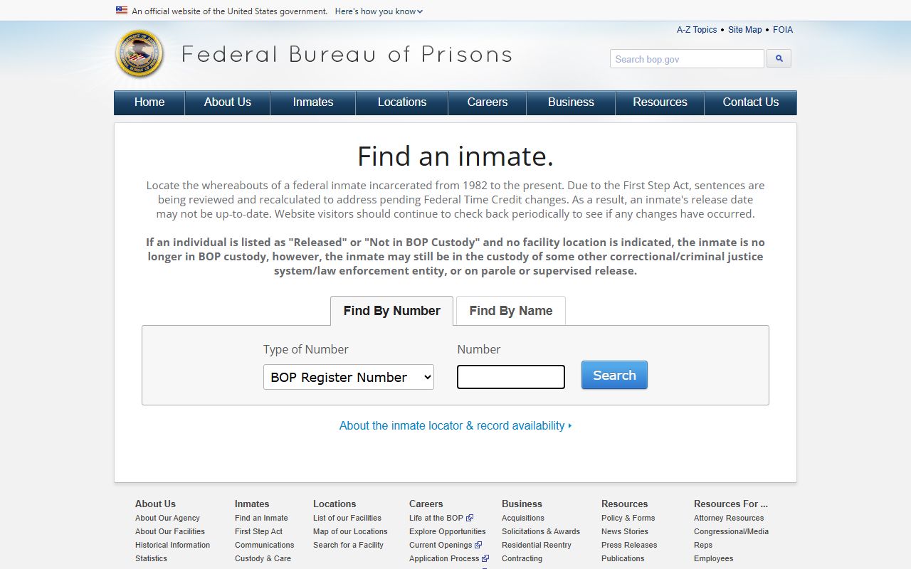 San Bernardino County inmate population federal Bureau of Prisons locator